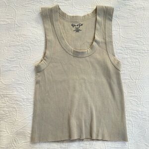 Brandy Melville John Galt Tan Ribbed Tank Top